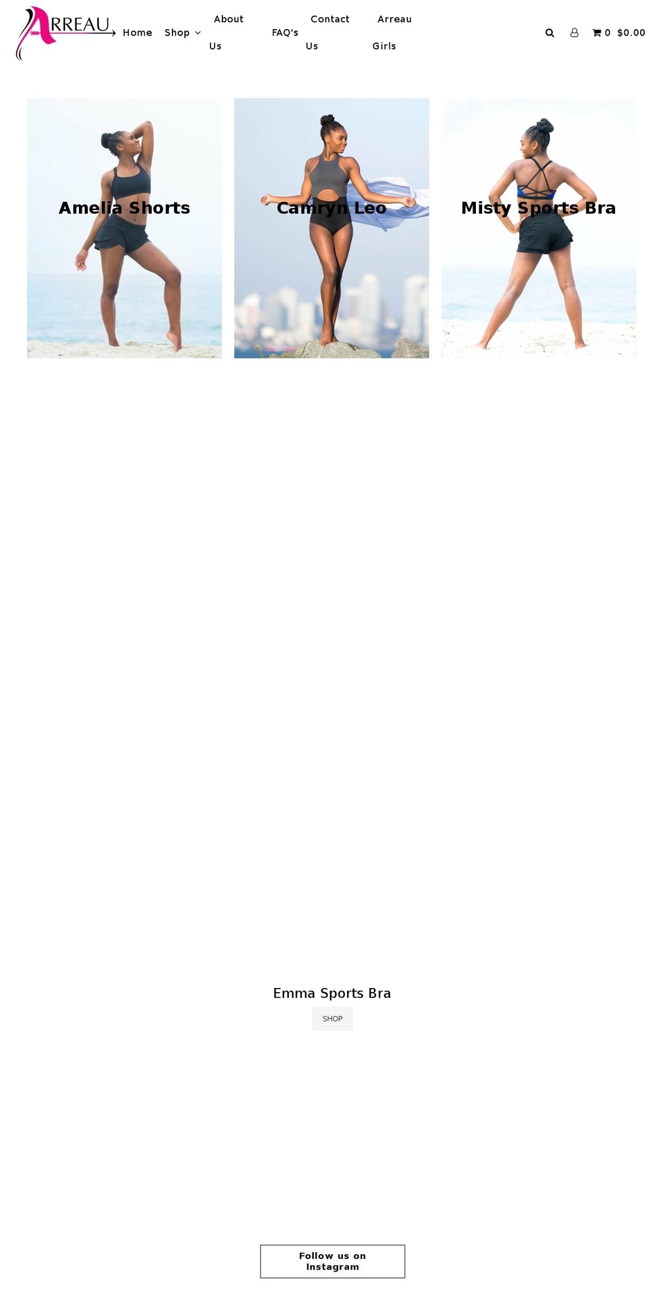 arreauwear.com — Shopify storefront screenshot