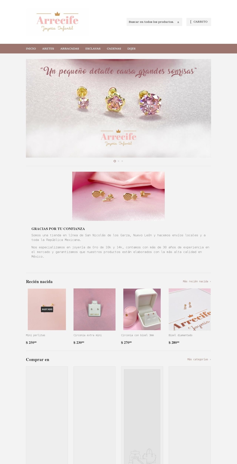 arrecifejoyeria.com shopify website screenshot