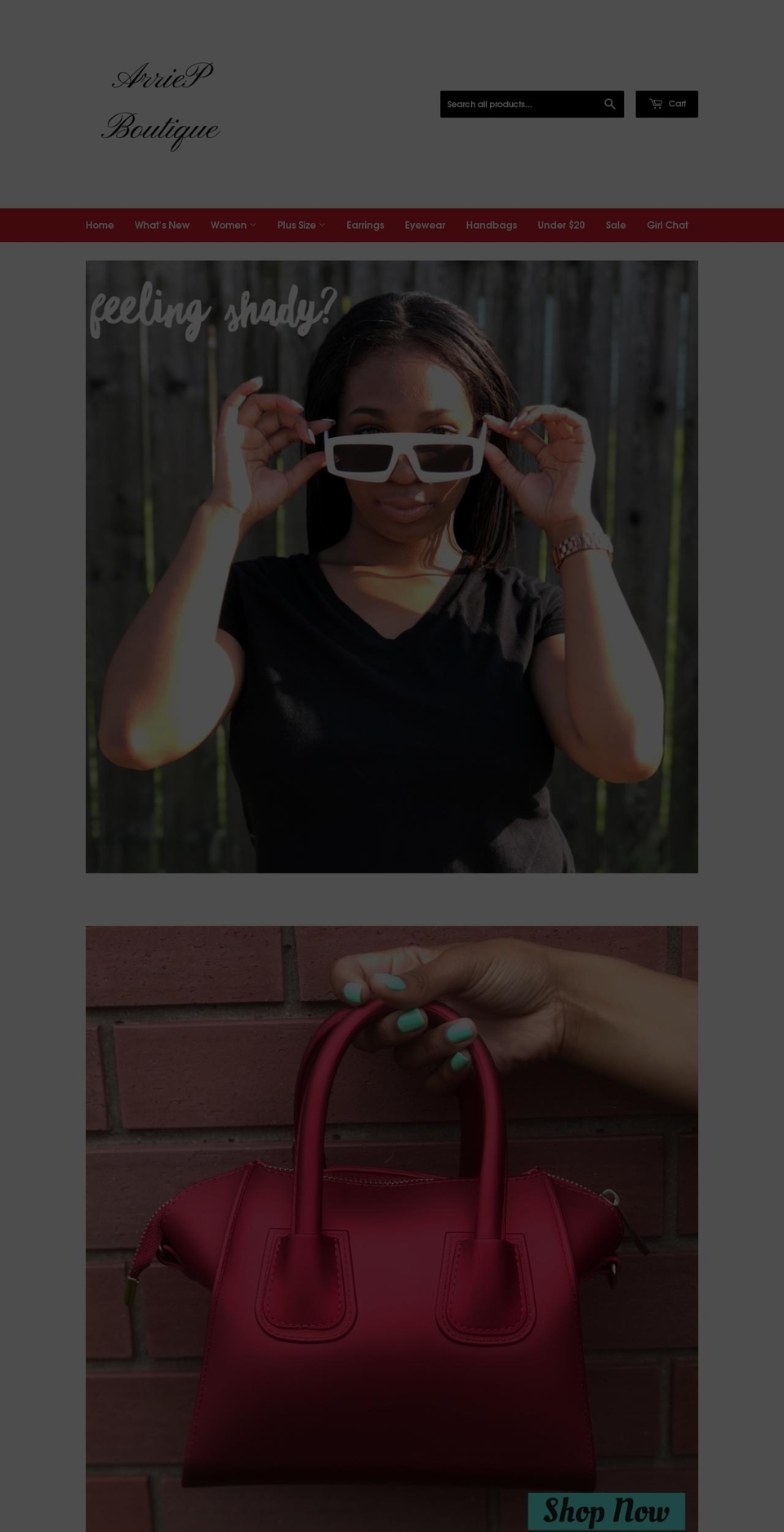 arriepboutique.com shopify website screenshot