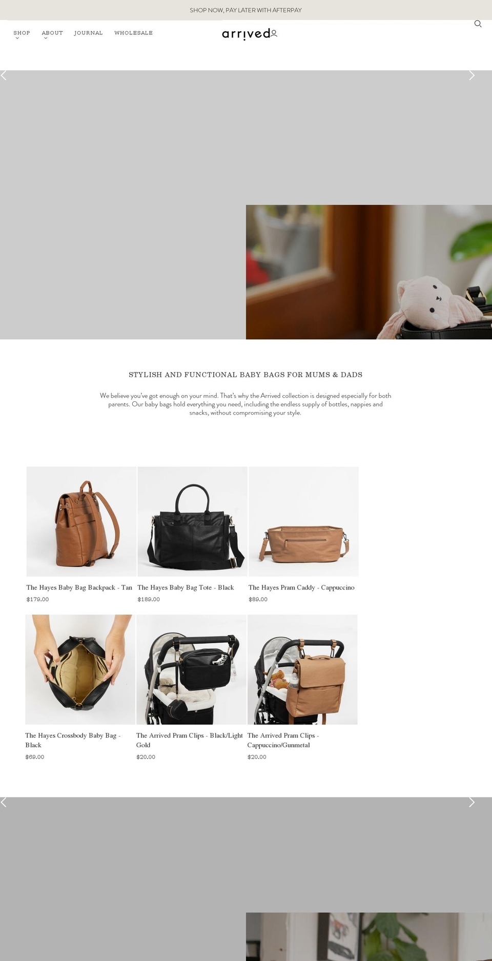 arrived.shop shopify website screenshot