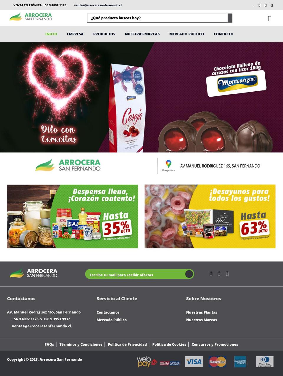 Groca Shopify theme site example arrocerasanfernando.cl