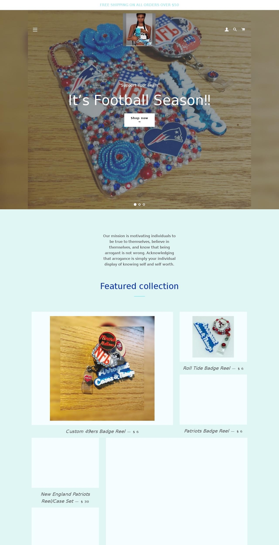 arrogantcases.net shopify website screenshot