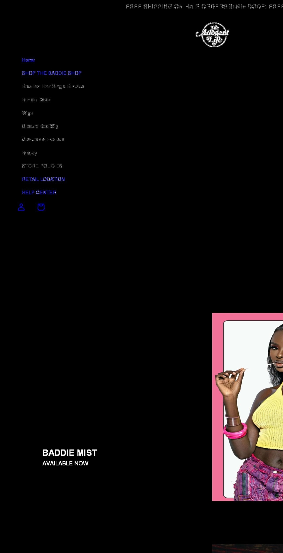 arroganthairboutique.com shopify website screenshot