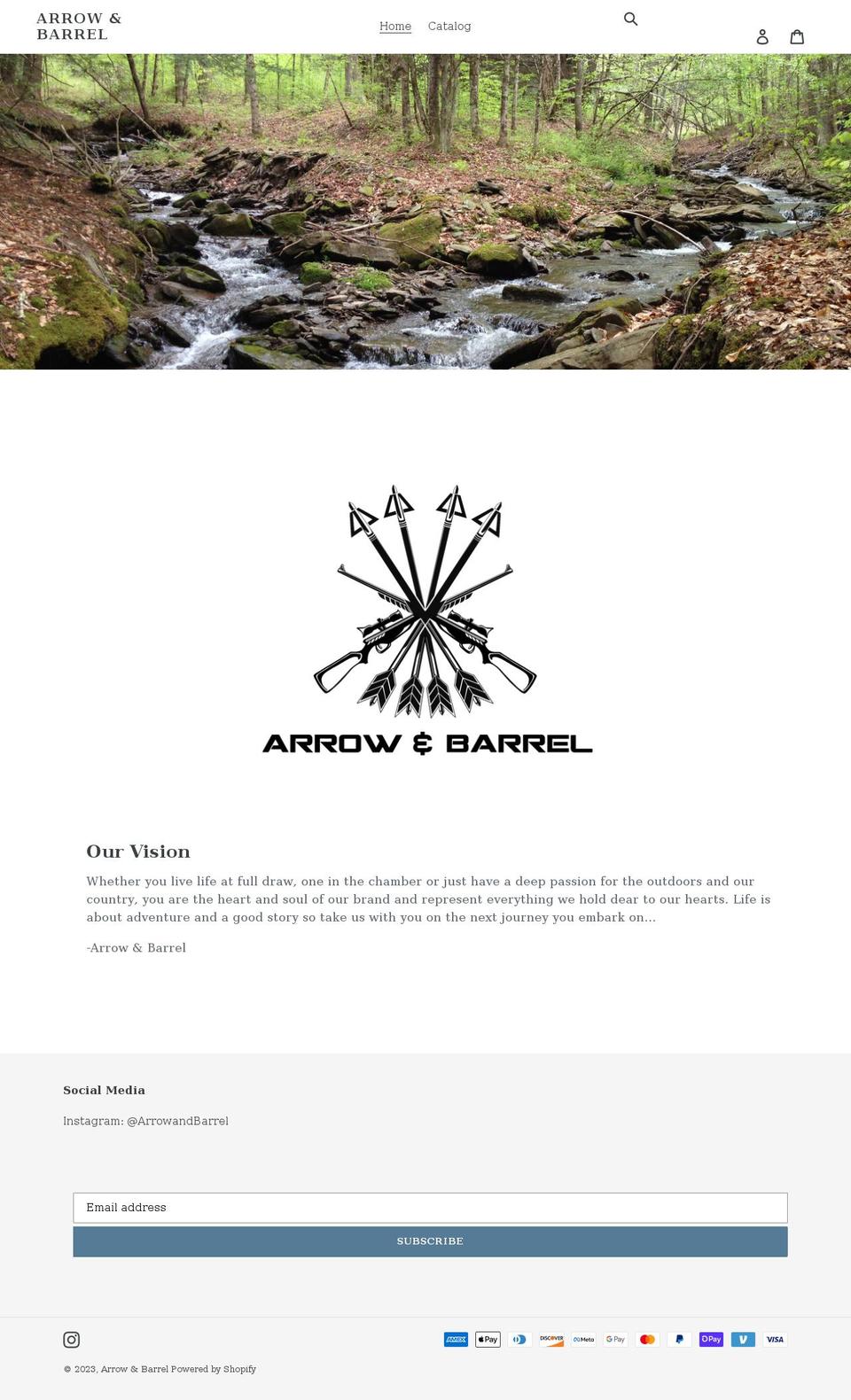 arrowandbarrel.com shopify website screenshot