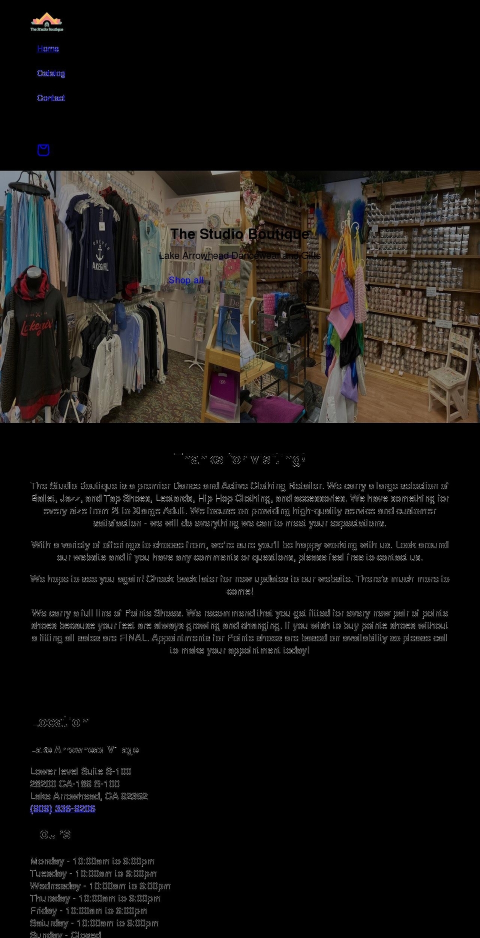 arrowheaddancewear.com shopify website screenshot
