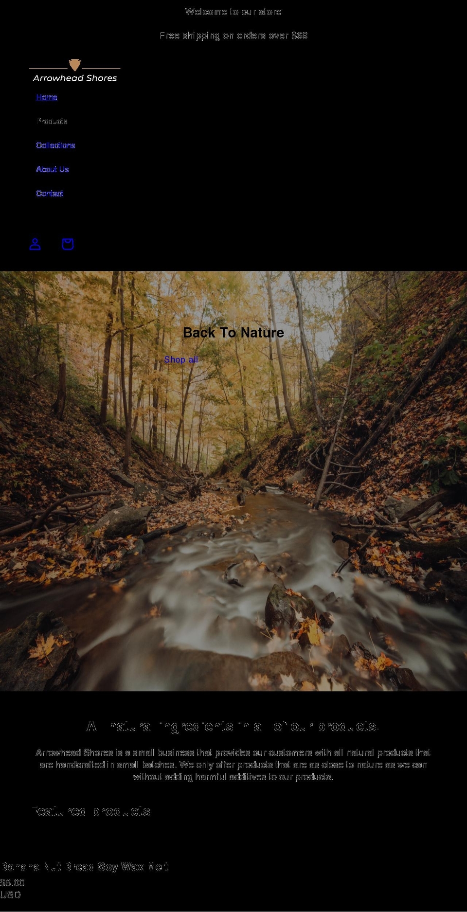 arrowheadshores.com shopify website screenshot