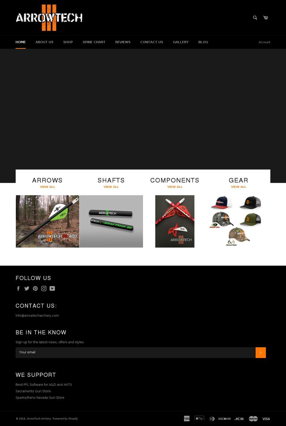 arrowtecharchery.org shopify website screenshot