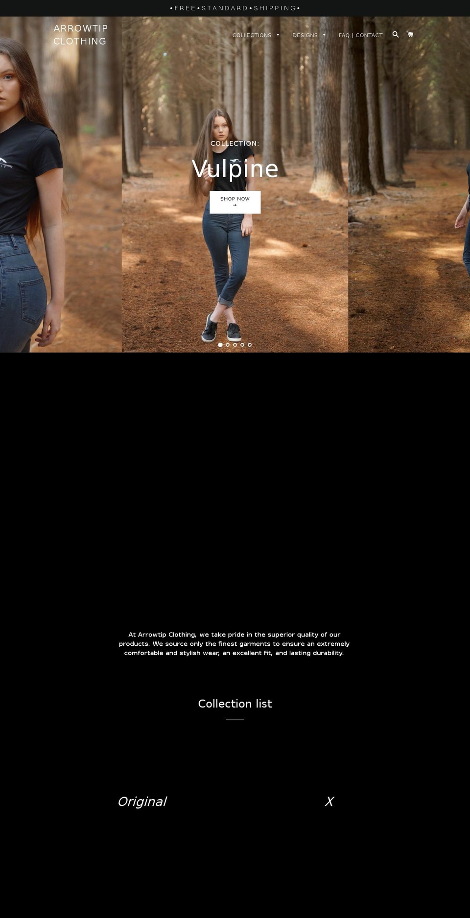 arrowtipclothing.com shopify website screenshot