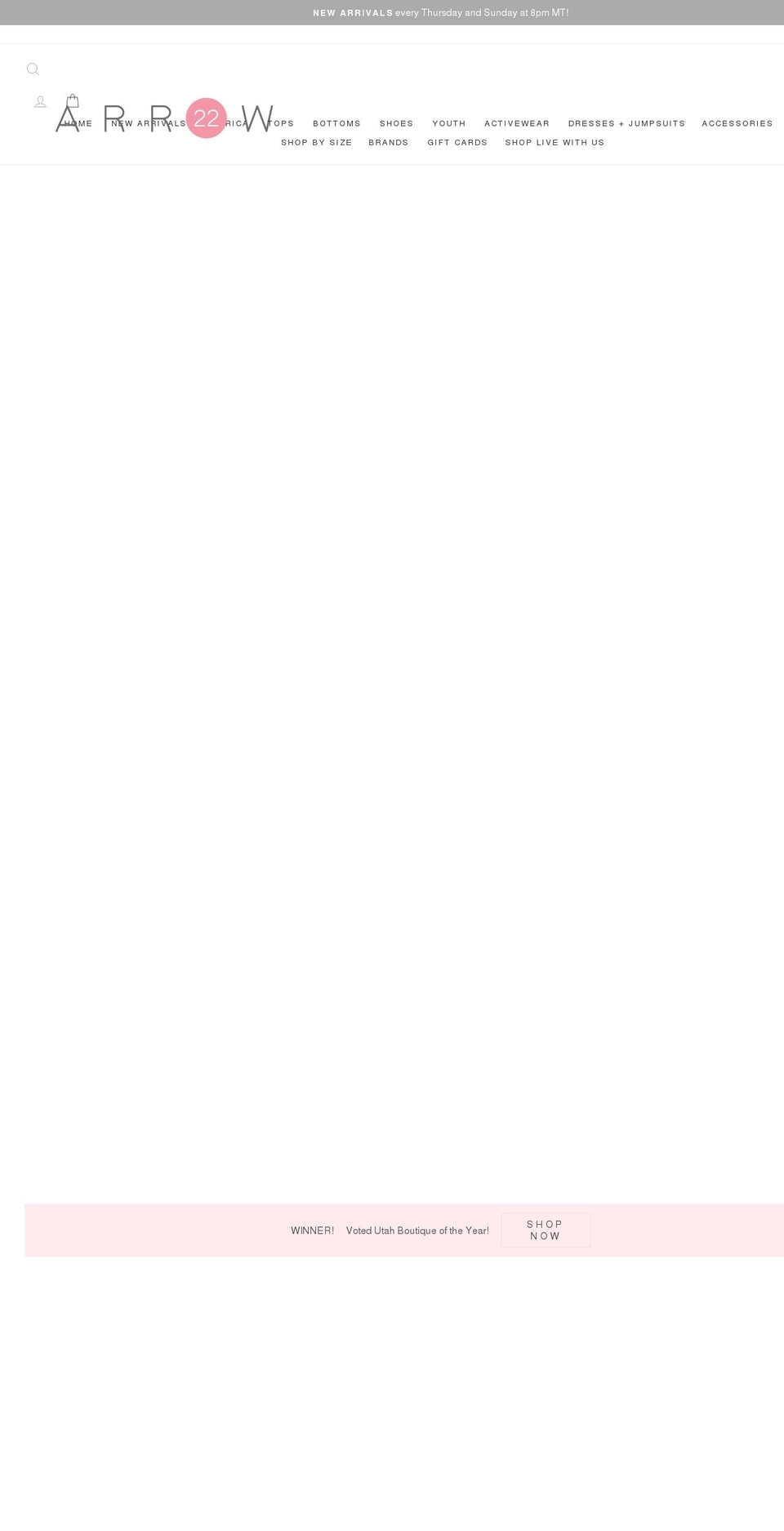 arrowtwentytwo.com — Shopify storefront screenshot
