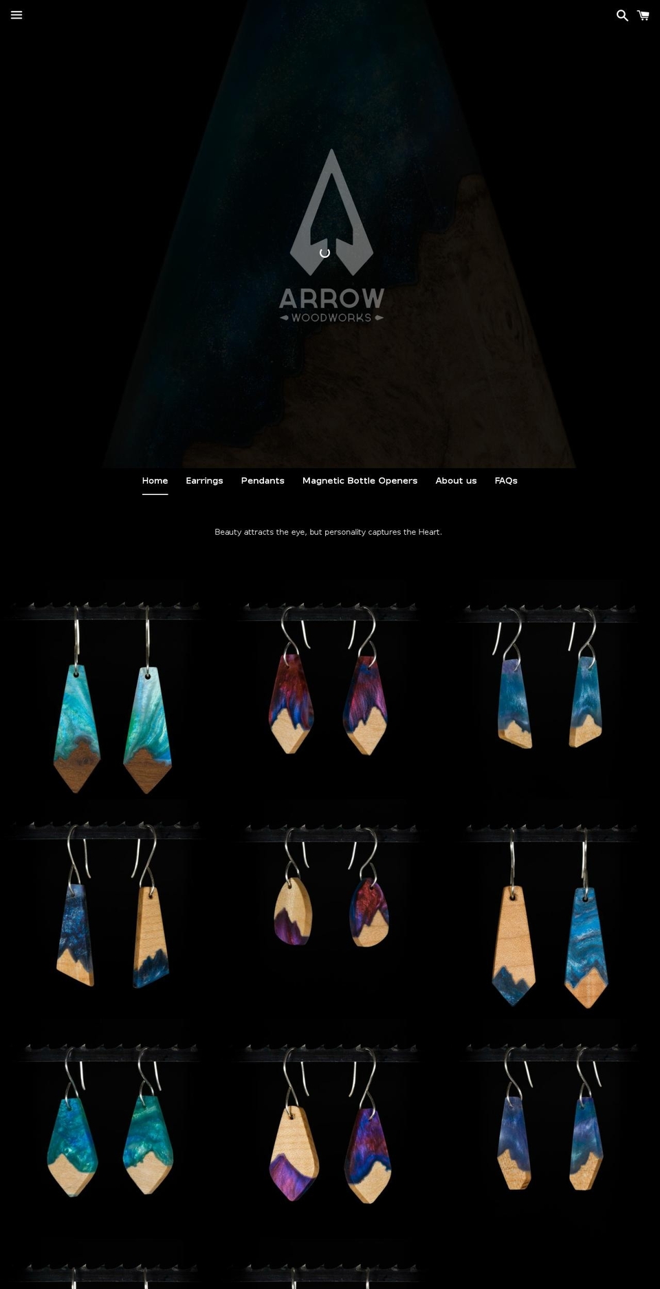arrowwoodworks.com shopify website screenshot