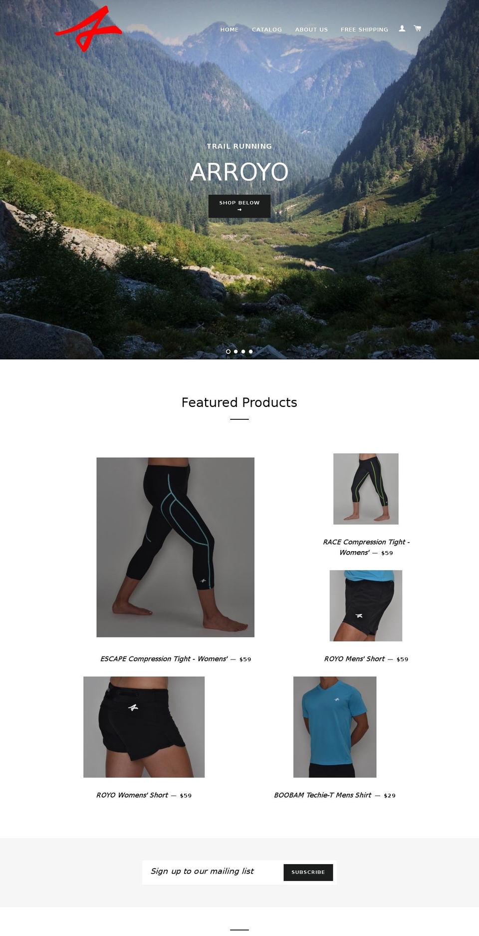 arroyo.ca shopify website screenshot