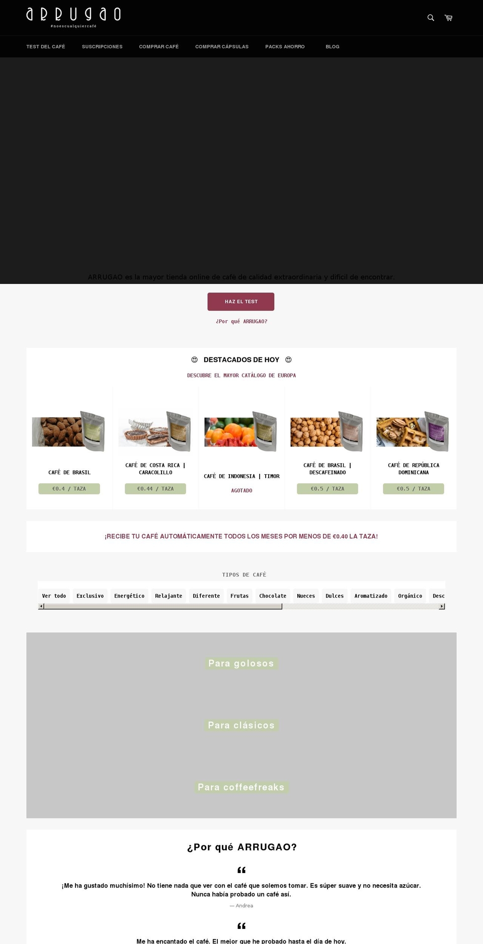 arrugao.com shopify website screenshot