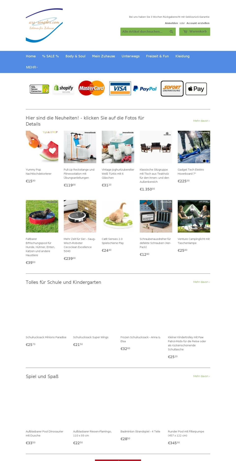 ars-simplex.com — Shopify storefront screenshot