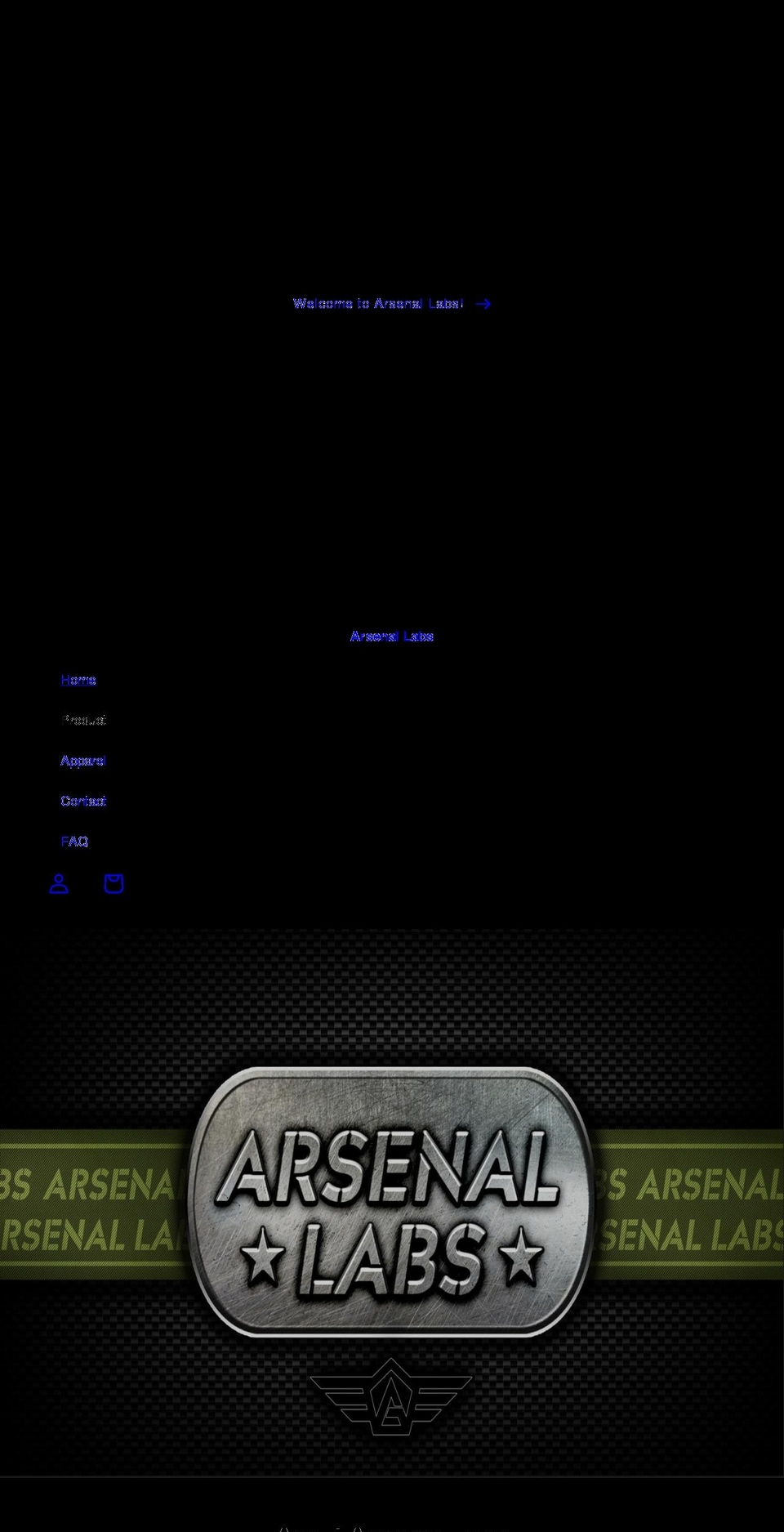 arsenal-labs.com shopify website screenshot
