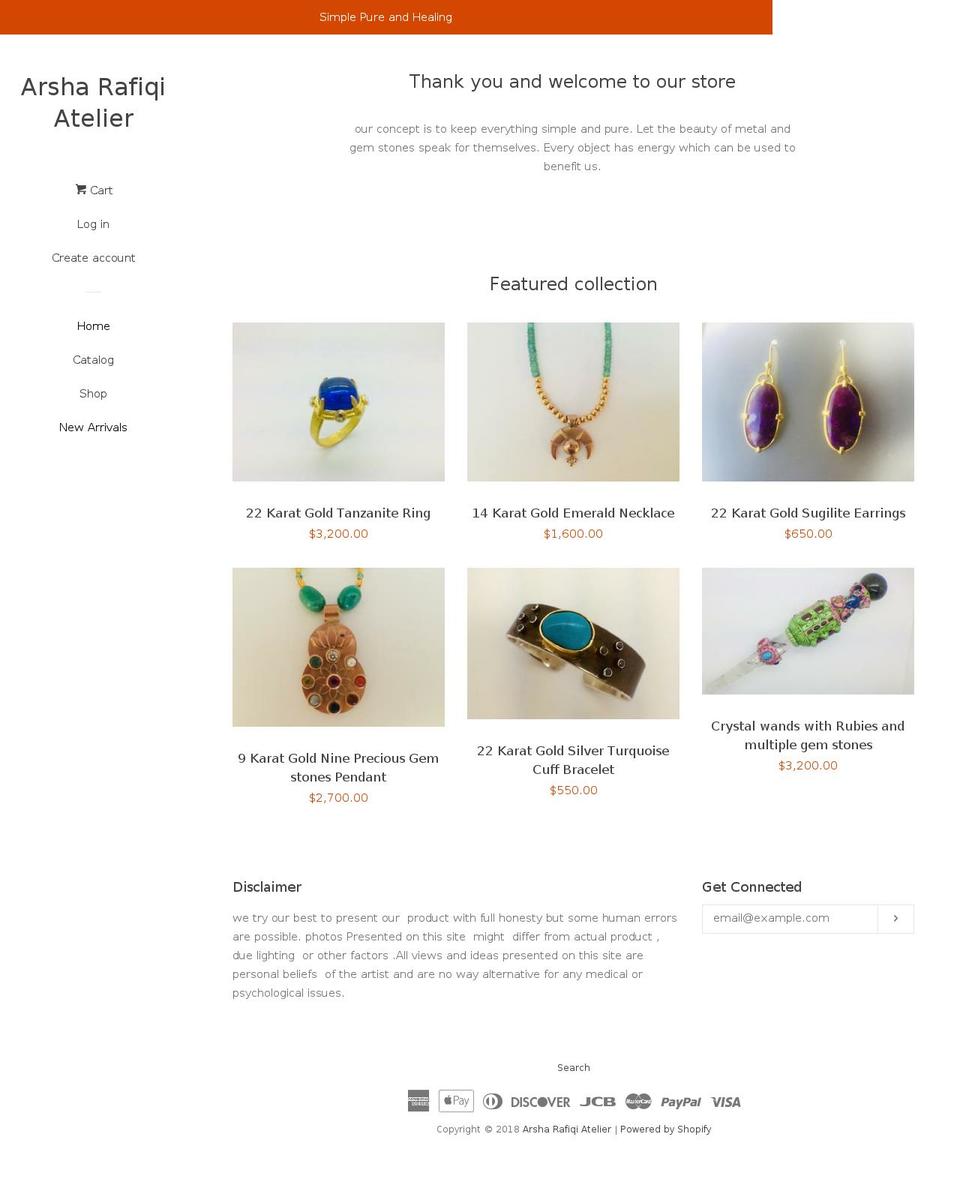 arsharafiqi.com — Shopify storefront screenshot