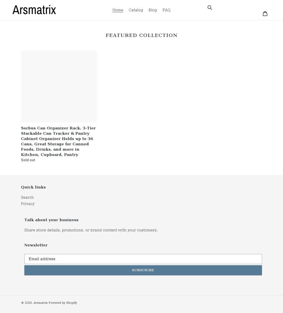 arsmatrix.com shopify website screenshot