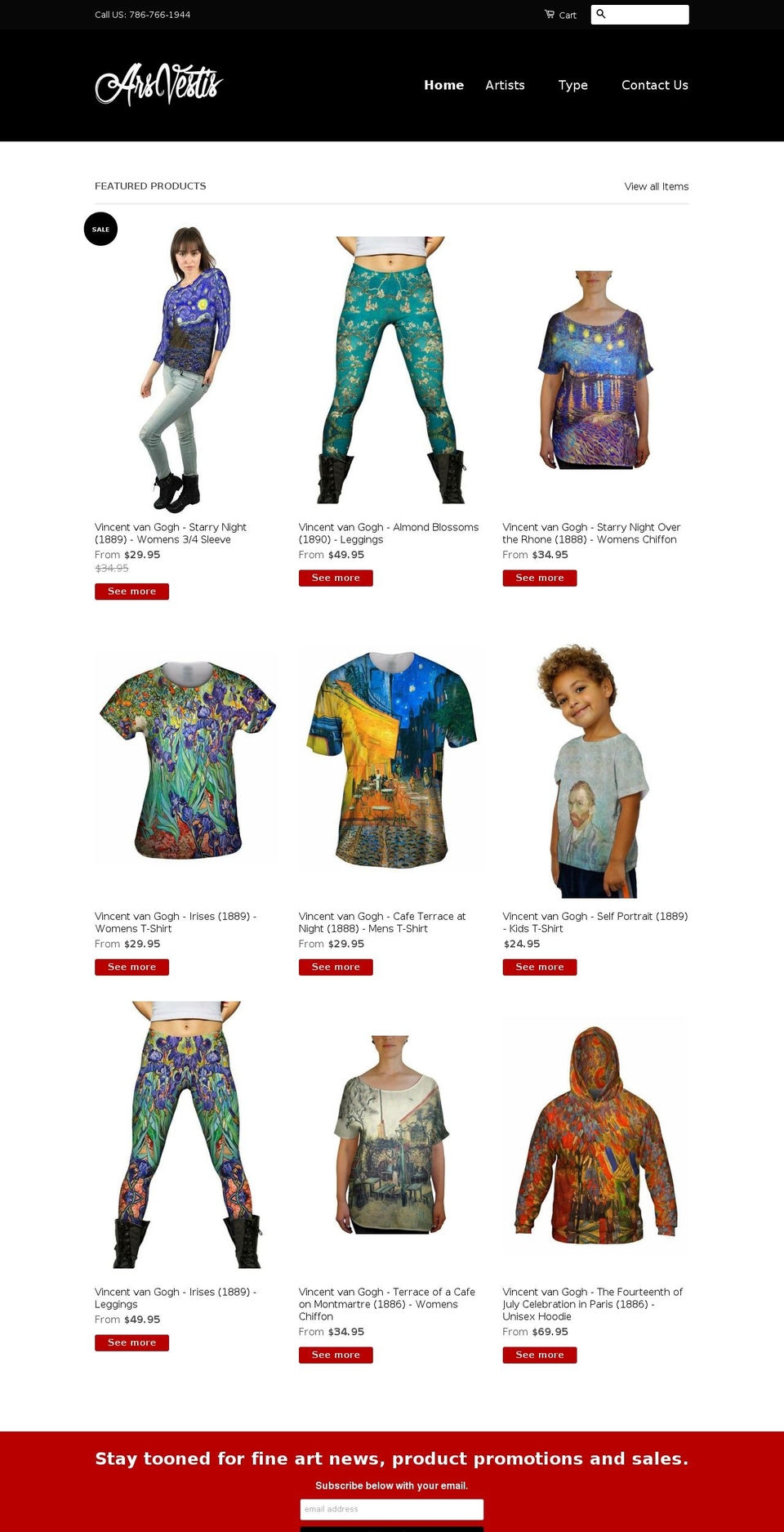 arsvestis.com shopify website screenshot