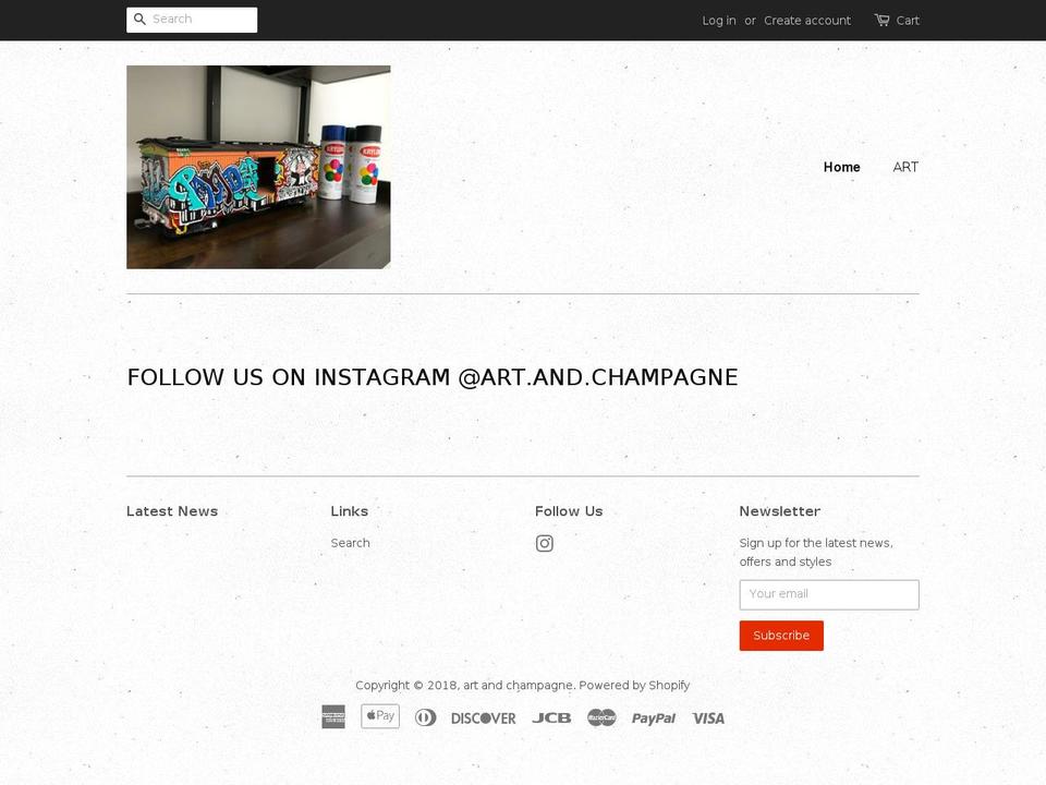 art-and-champagne.com — Shopify storefront screenshot