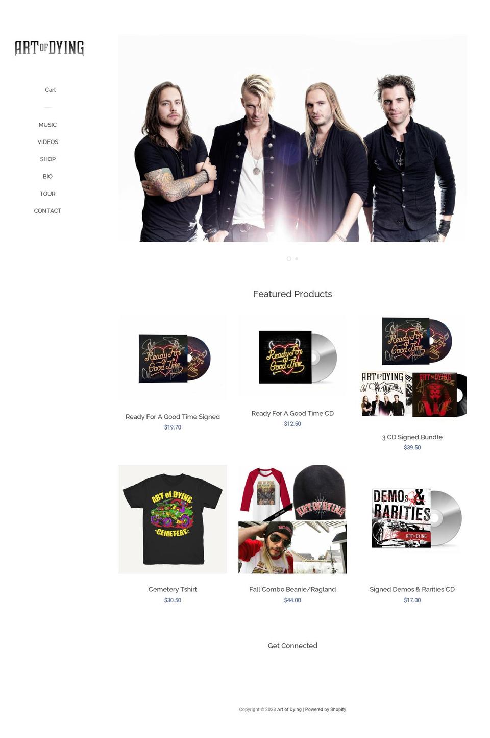 art-of-dying.myshopify.com shopify website screenshot