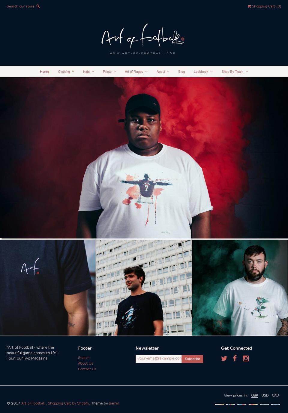 Weekend Shopify theme site example art-of-football.com