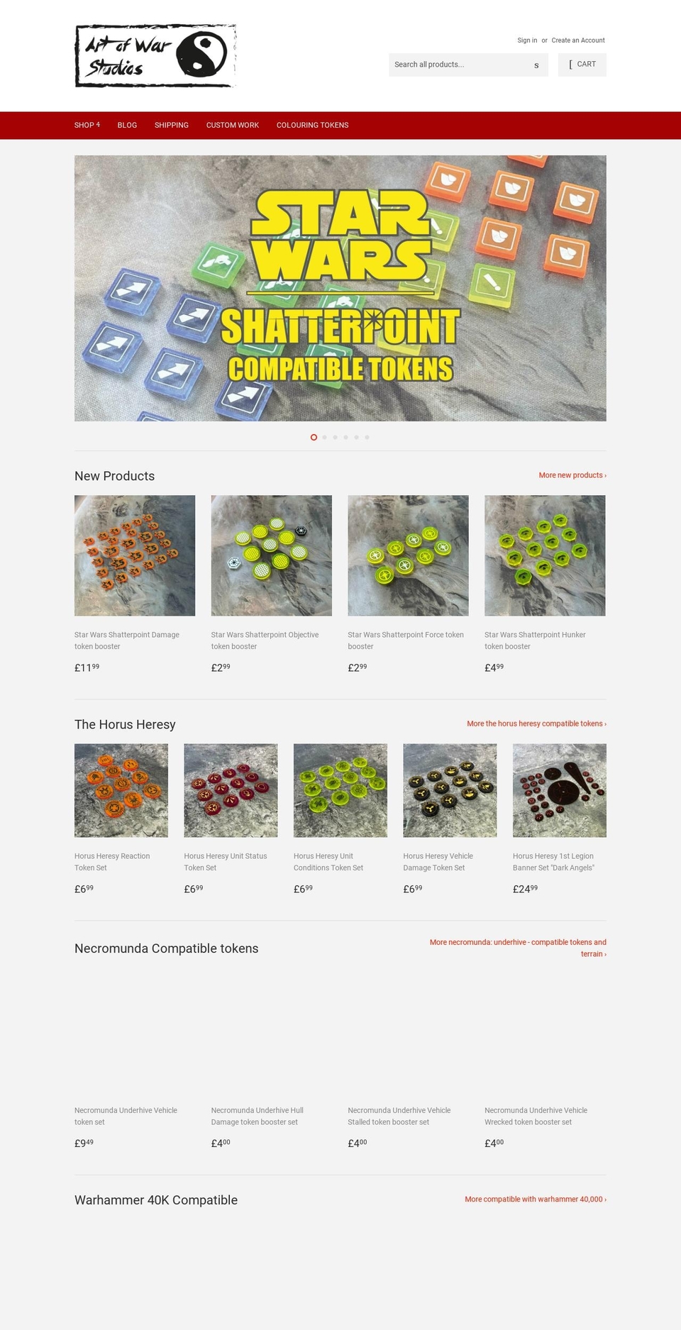 art-of-war-studios-ltd.myshopify.com shopify website screenshot