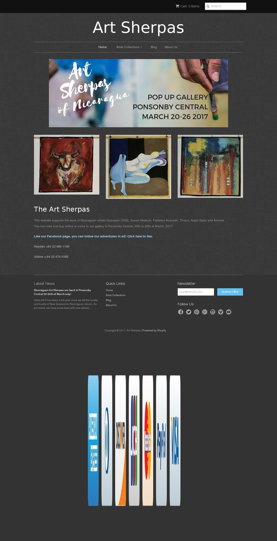 art-sherpas.com shopify website screenshot