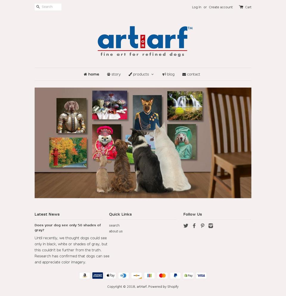 art4arf.com shopify website screenshot