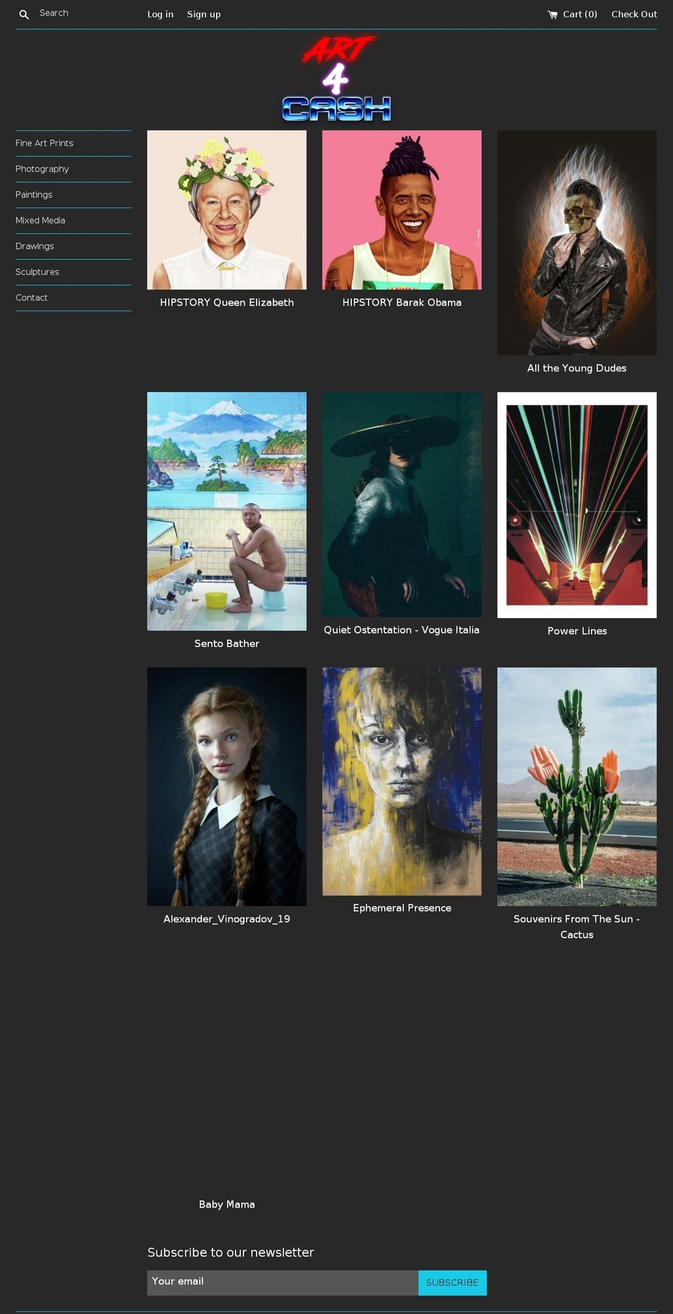 art4cash.com — Shopify storefront screenshot