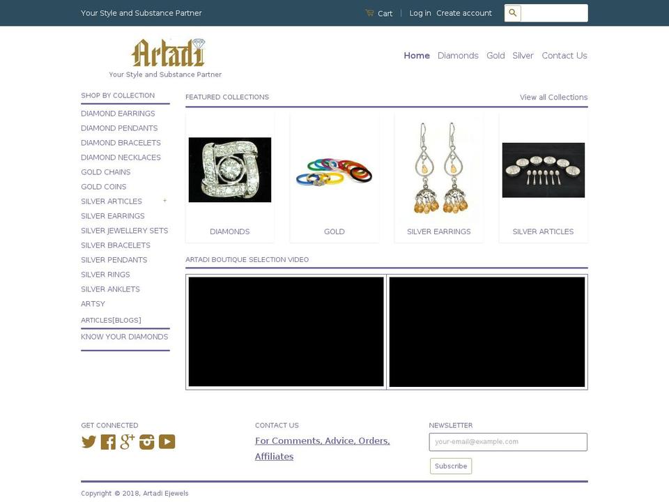 artadijewels.com — Shopify storefront screenshot