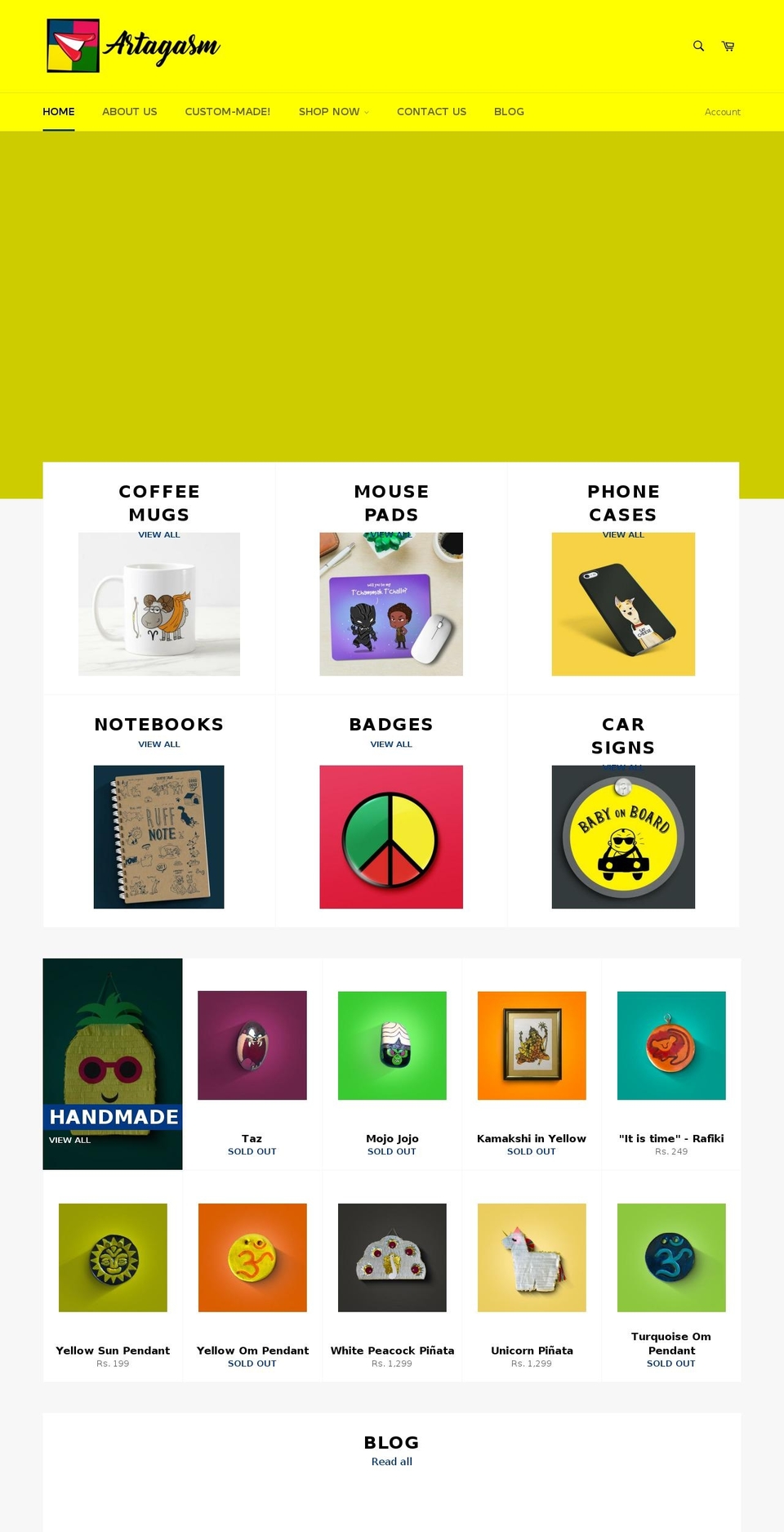 artagasm.com — Shopify storefront screenshot
