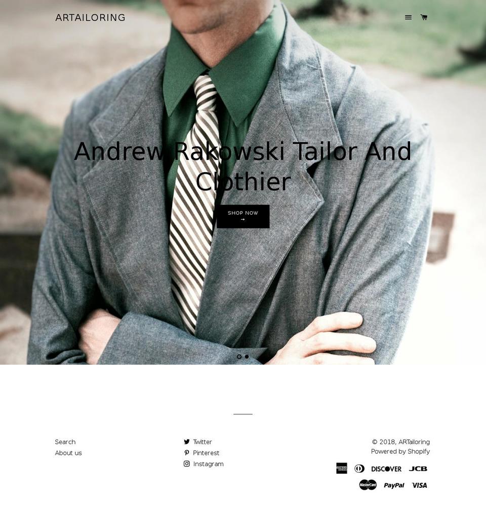 artailoring.com shopify website screenshot