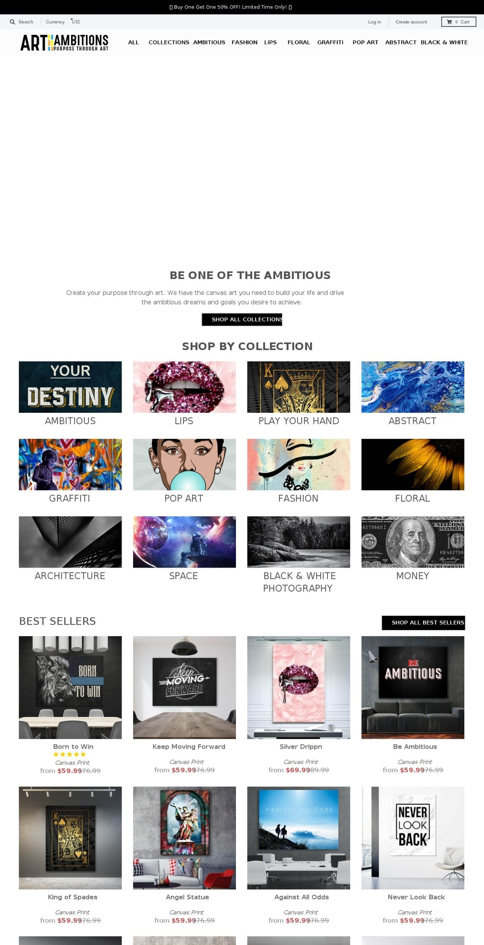 artambitions.com shopify website screenshot