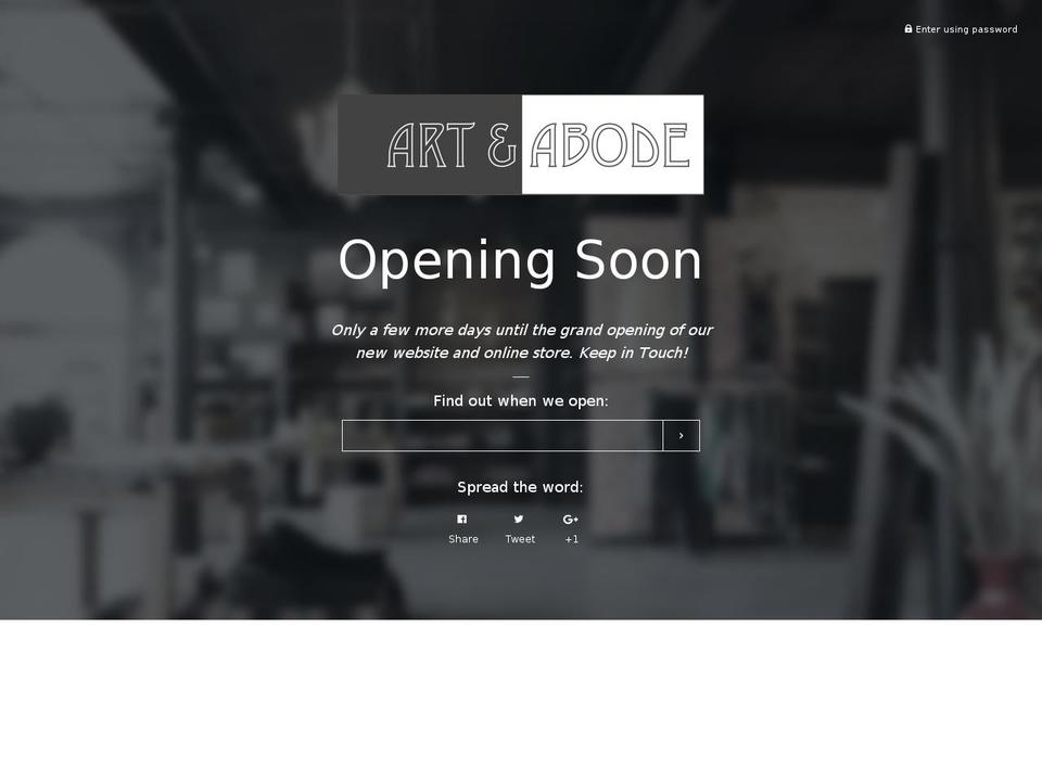 artandabode.com shopify website screenshot