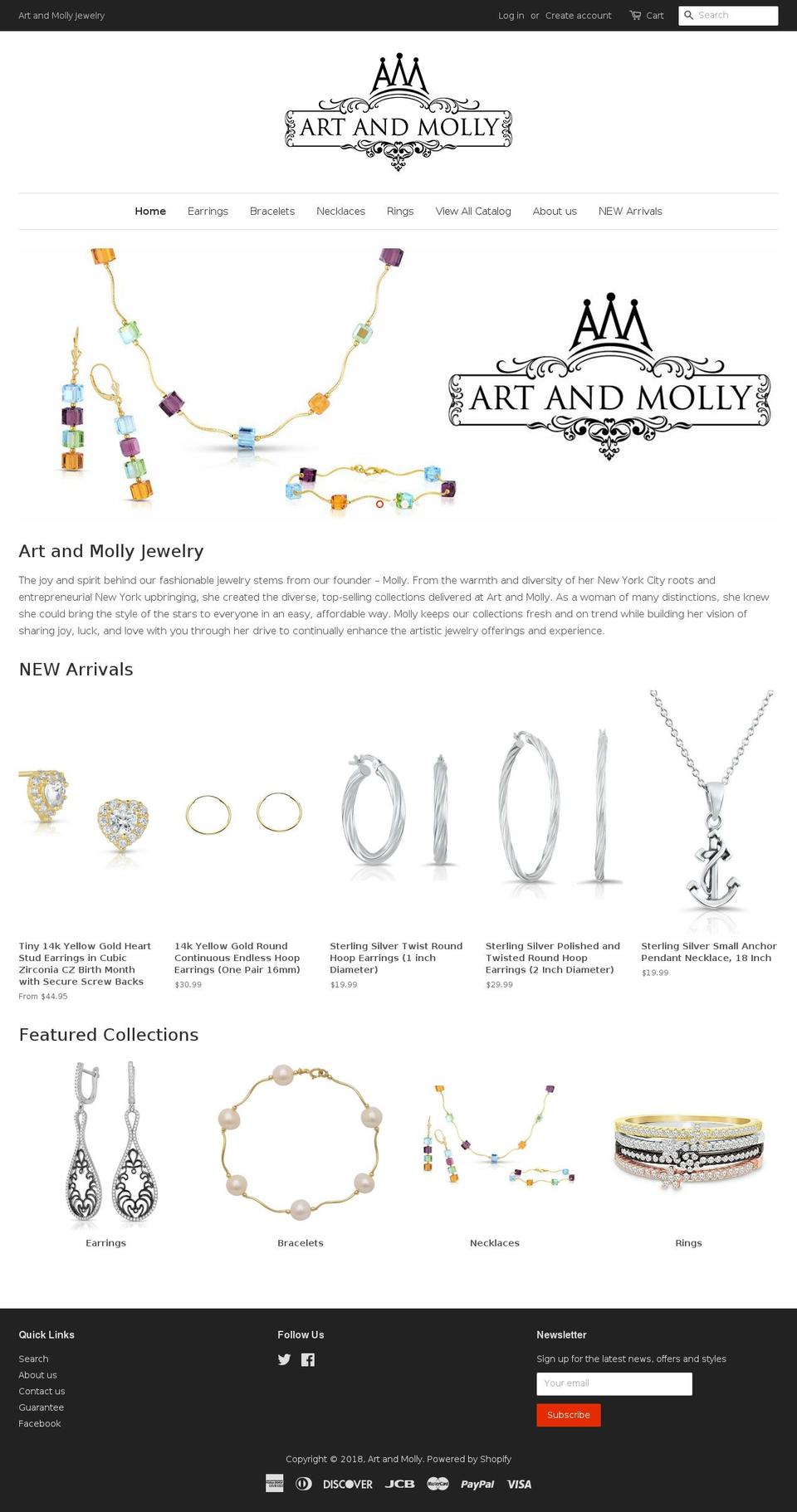 artandmolly.com — Shopify storefront screenshot