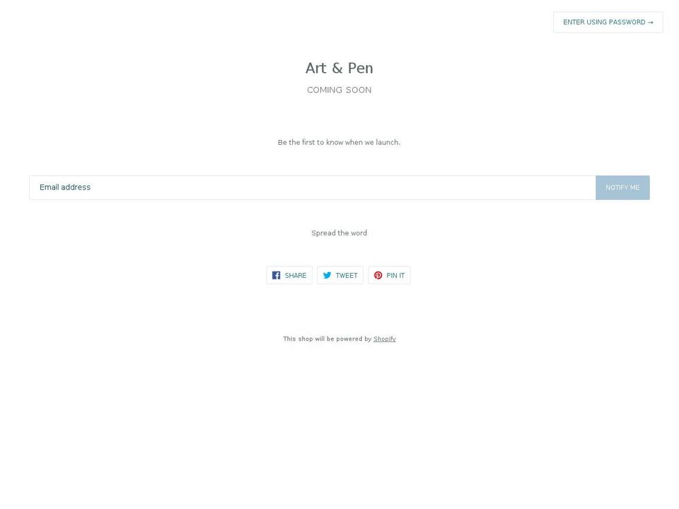 artandpen.com — Shopify storefront screenshot