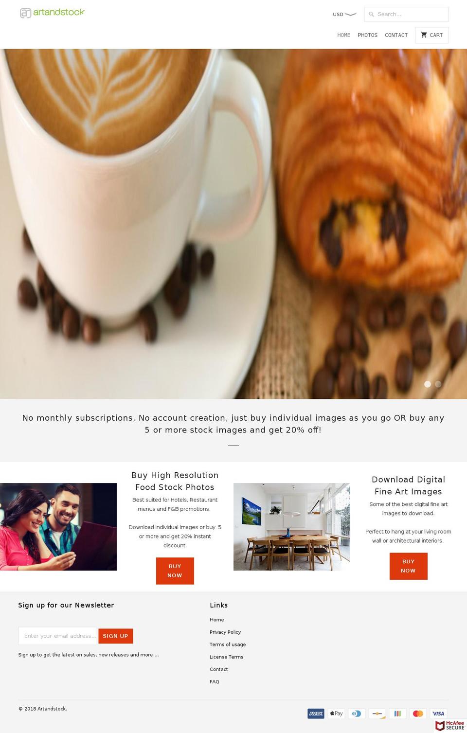 artandstock.com — Shopify storefront screenshot