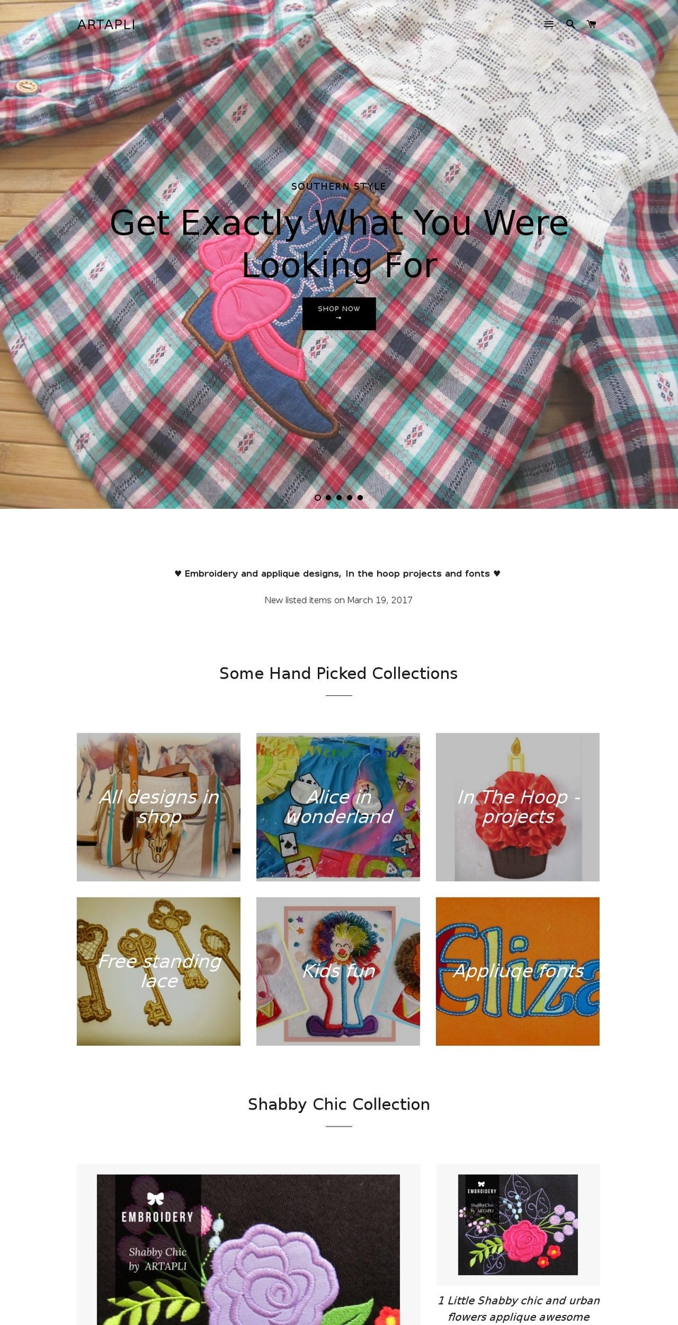 artapli.com shopify website screenshot