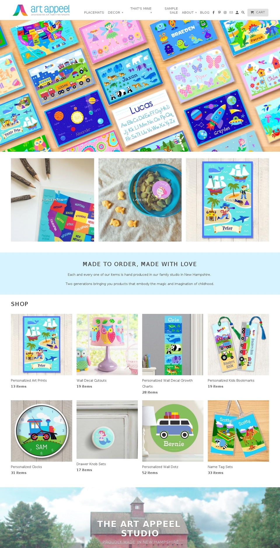 artappeel.com shopify website screenshot