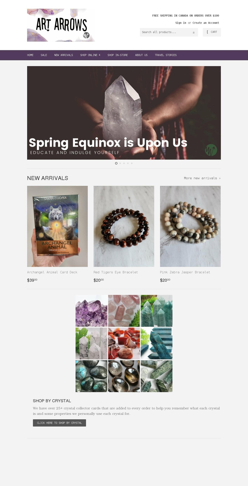 artarrows.com shopify website screenshot