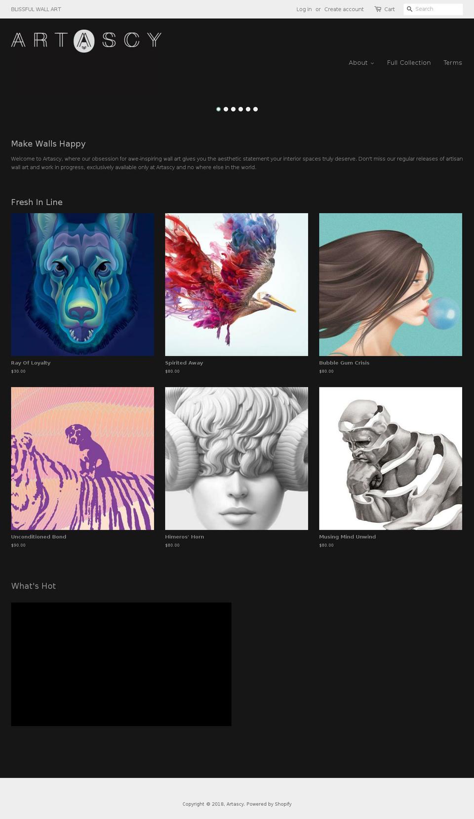 artascy.com — Shopify storefront screenshot