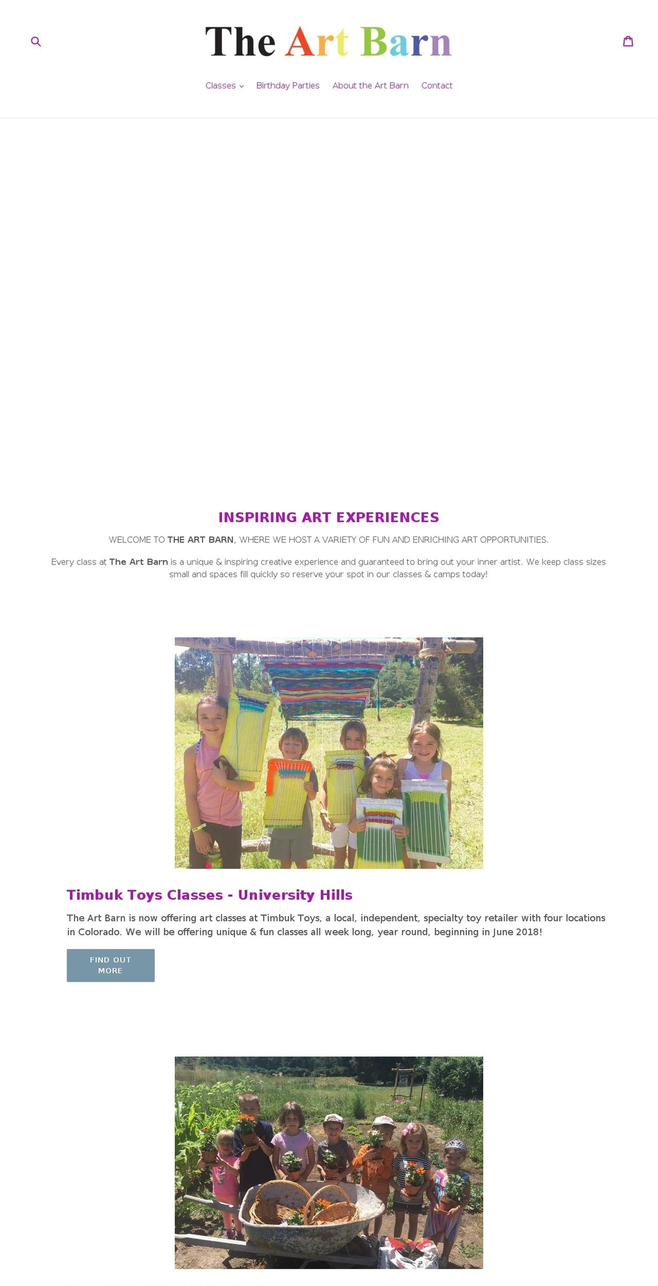 artbarnkids.com — Shopify storefront screenshot