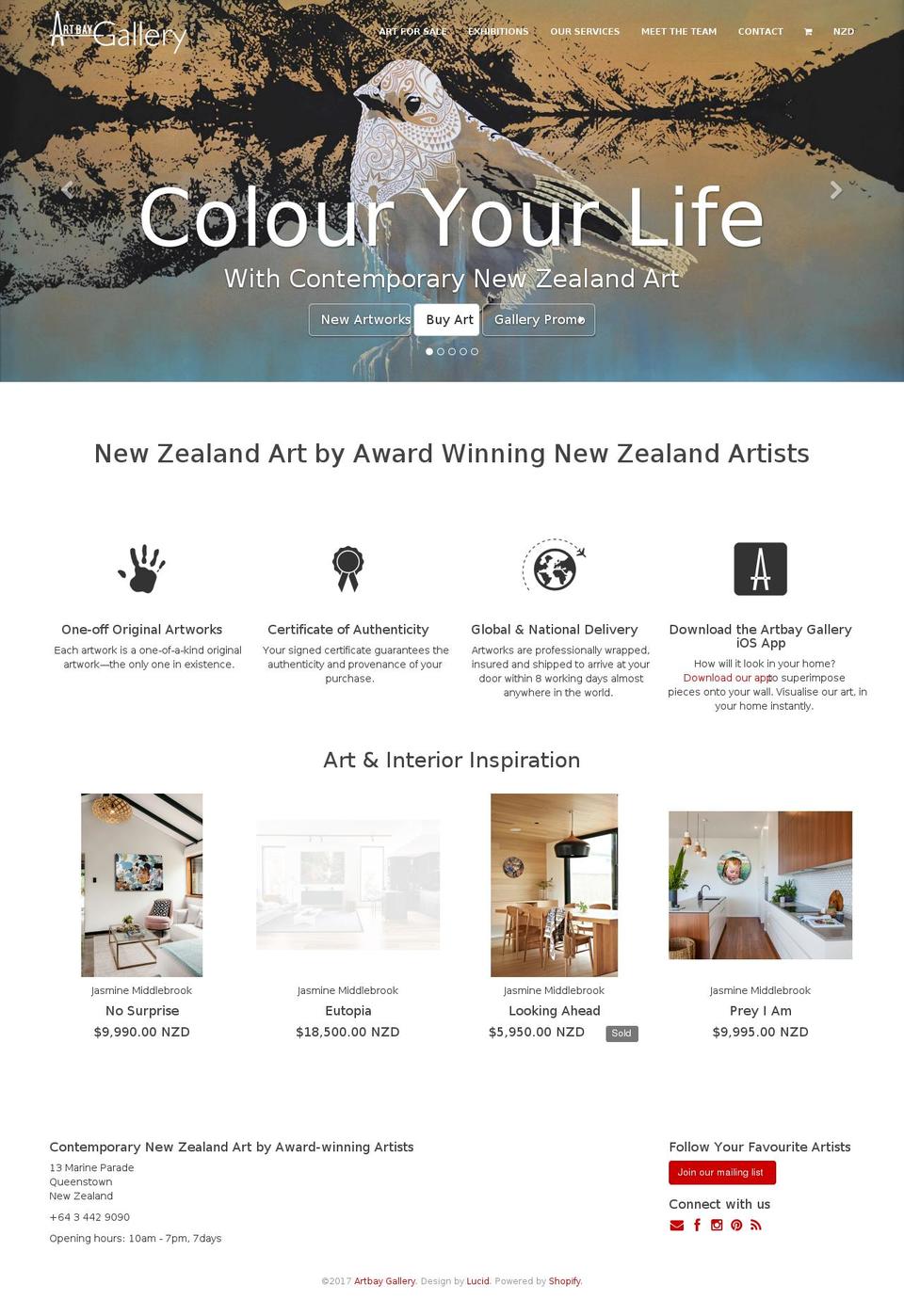 artbay.co.nz shopify website screenshot