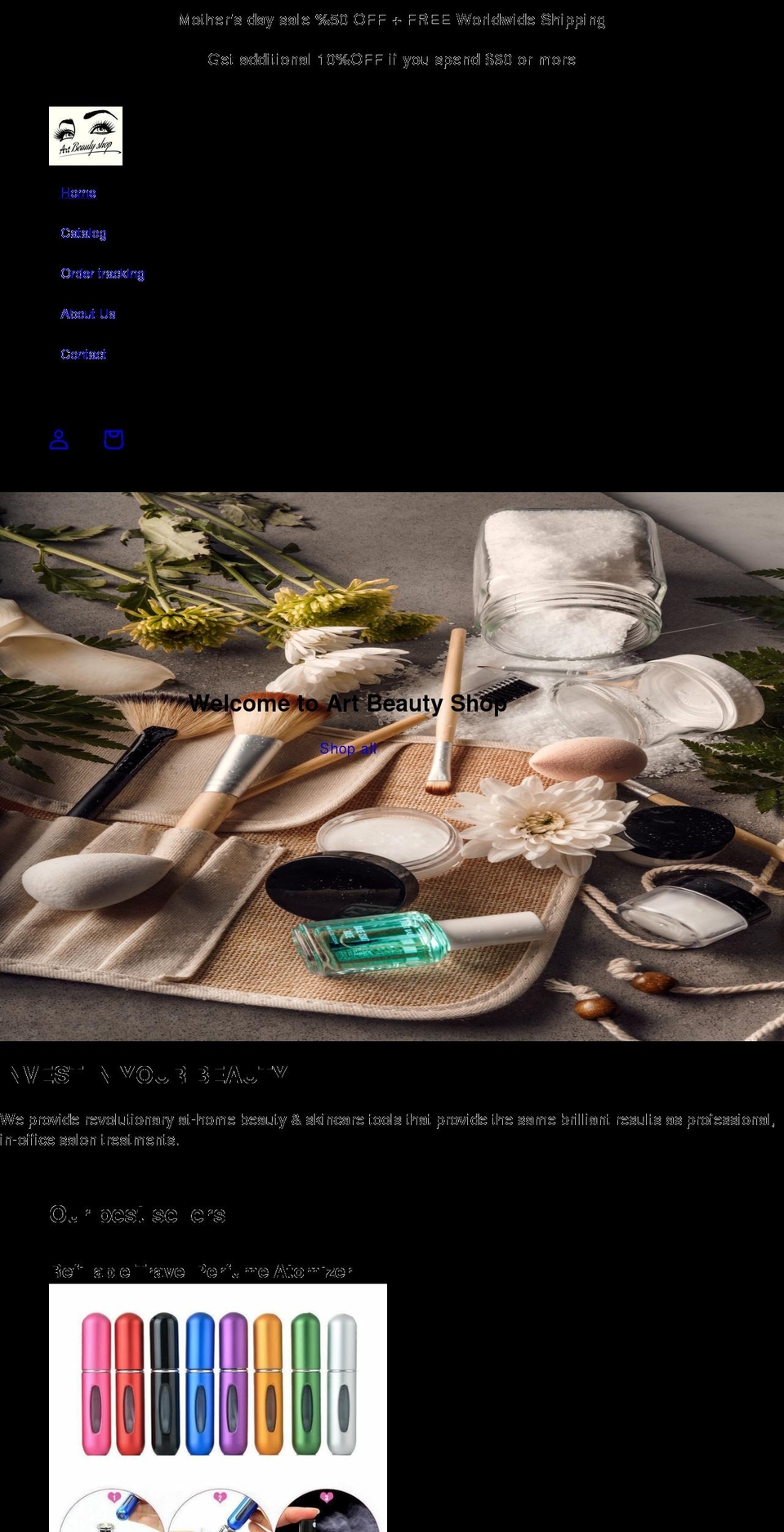 artbeautystore.com shopify website screenshot