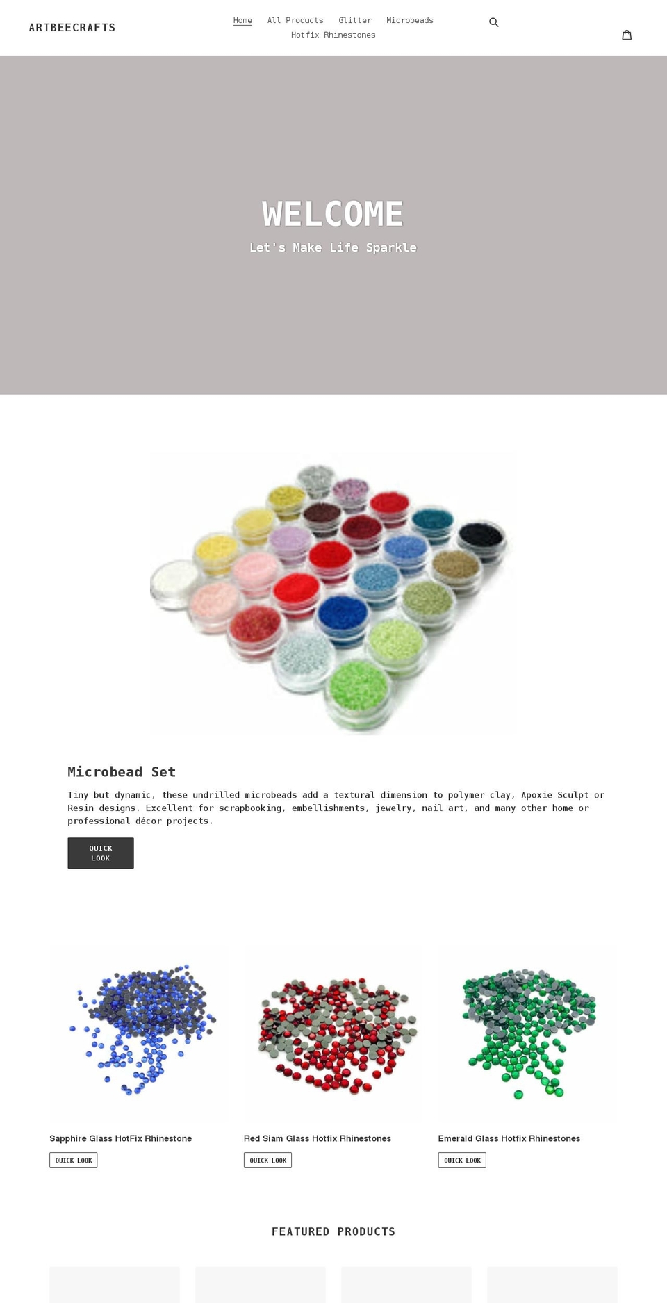 artbeecrafts.com shopify website screenshot