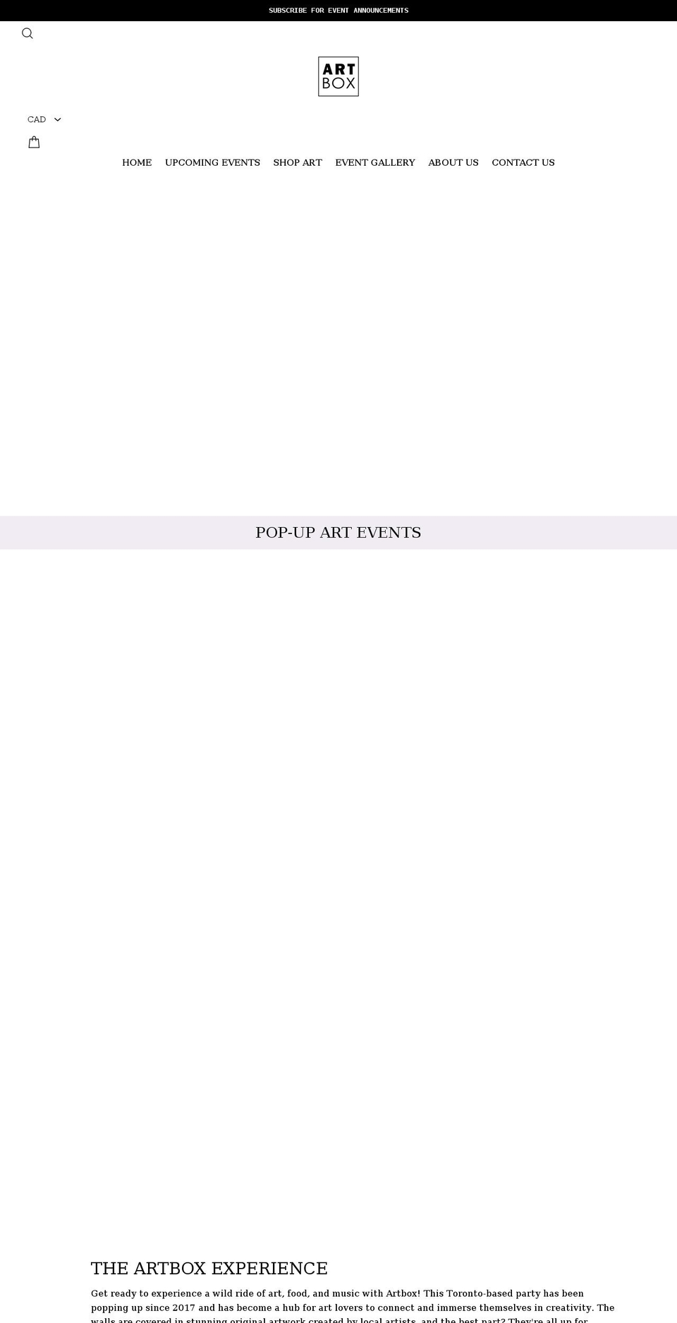 artboxtoronto.com shopify website screenshot