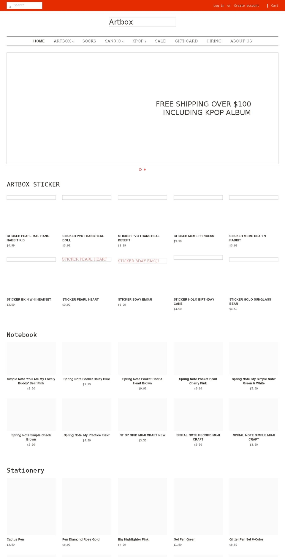 artboxvan.com shopify website screenshot