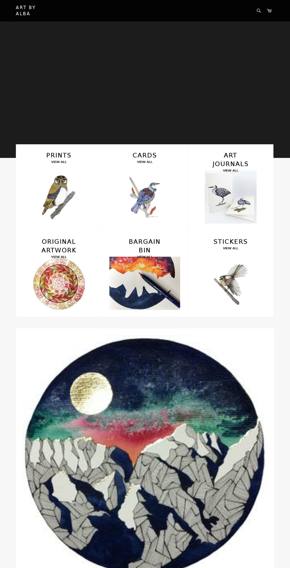 artbyalba.com — Shopify storefront screenshot
