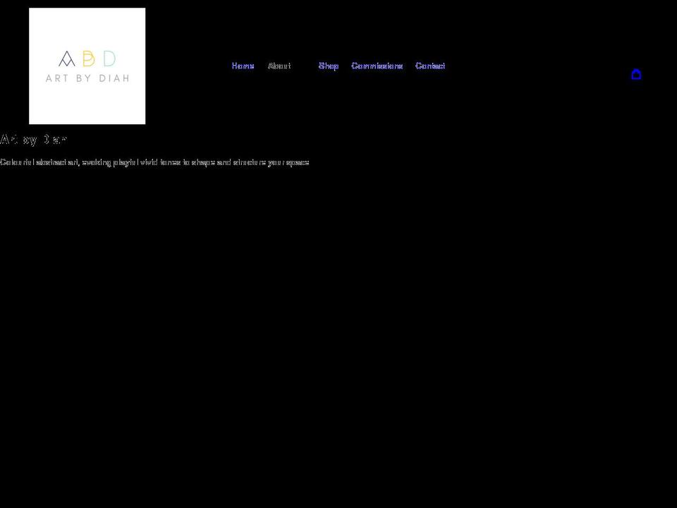 artbydiah.co.uk shopify website screenshot