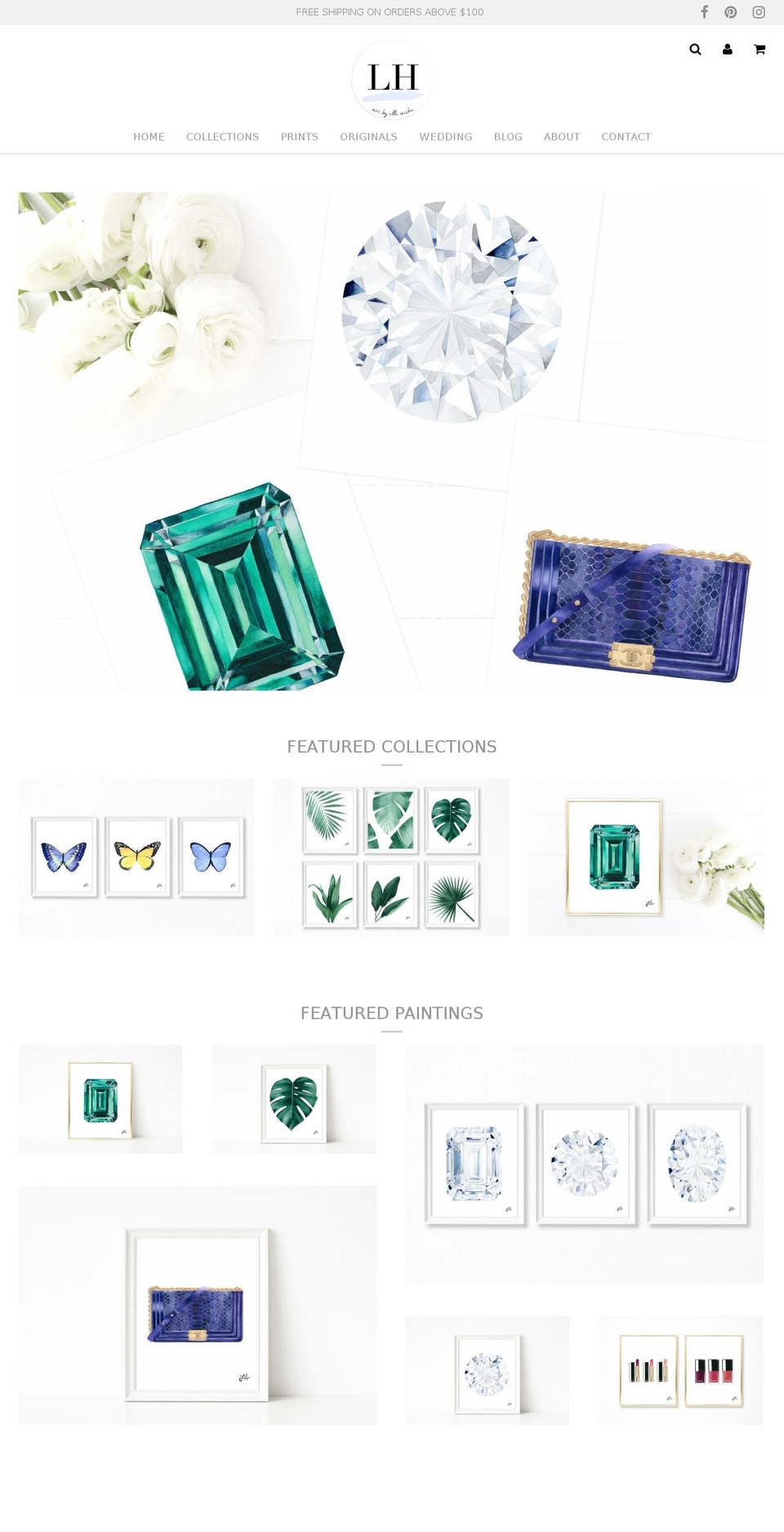 artbyelleaiche.com shopify website screenshot