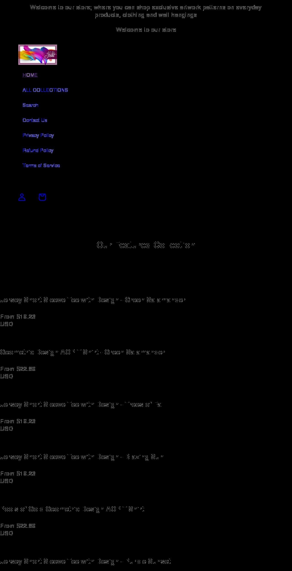 artbyfeht.com shopify website screenshot